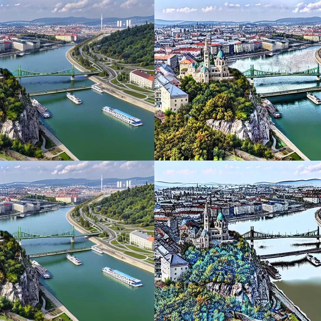 A felújítás alatt álló Citadella és a Szabadság-szobor látványa lentről