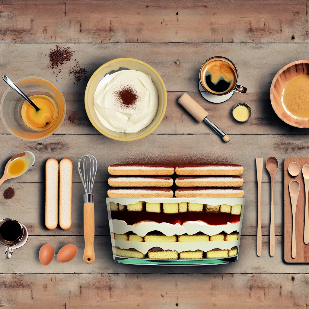 A tiramisu recept alapanyagai: mascarpone, tojás, kávé, babapiskóta és kakaópor