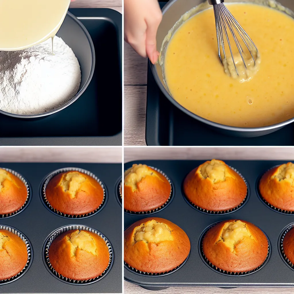 A tökéletes, csomós muffin tészta állaga keverés után