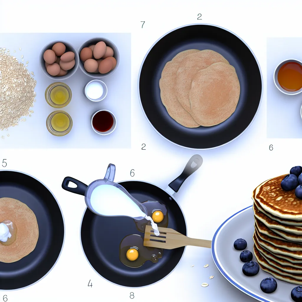 Amerikai zabpalacsinta egészséges alapanyagai zabliszttel és tojással