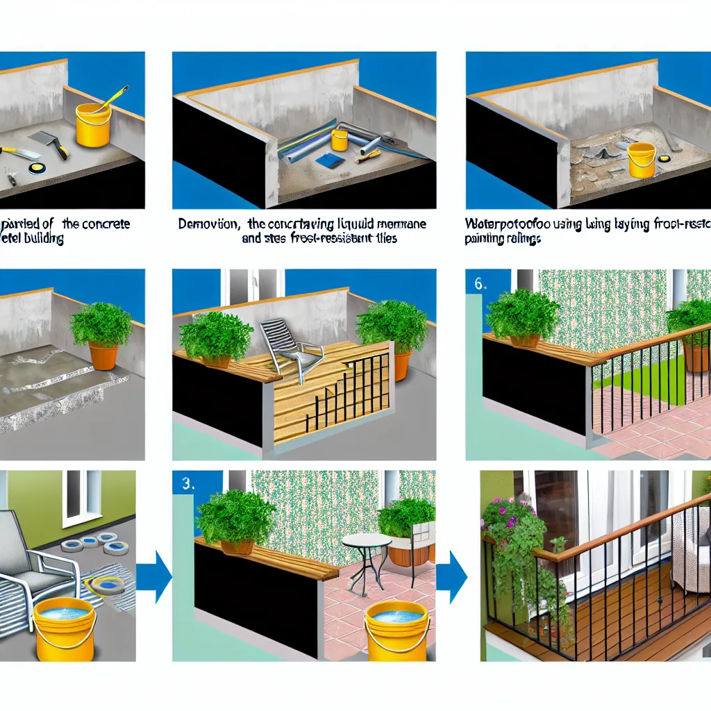 Előtte-utána kép egy panel erkély felújításáról, a romos állapotból a kész oázisig