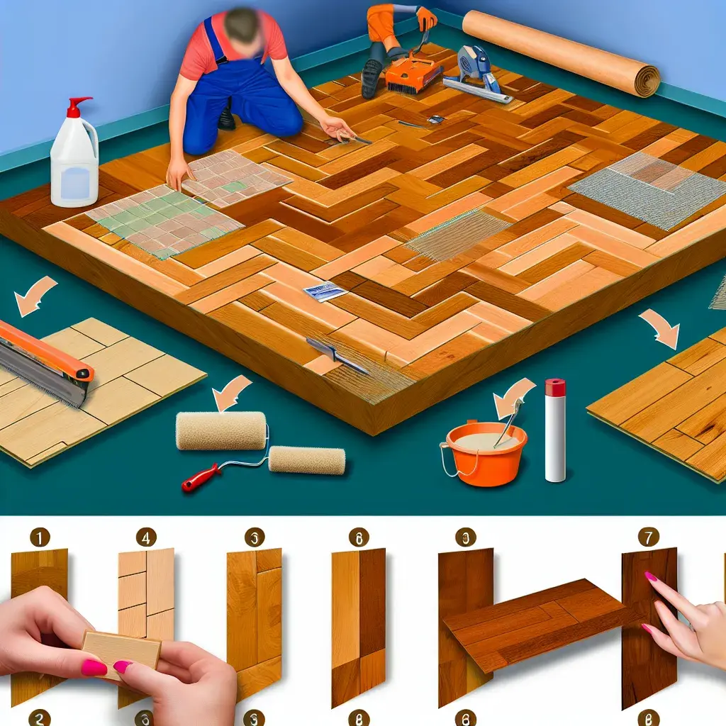 Eszközök és anyagok fatik parketta lerakásához