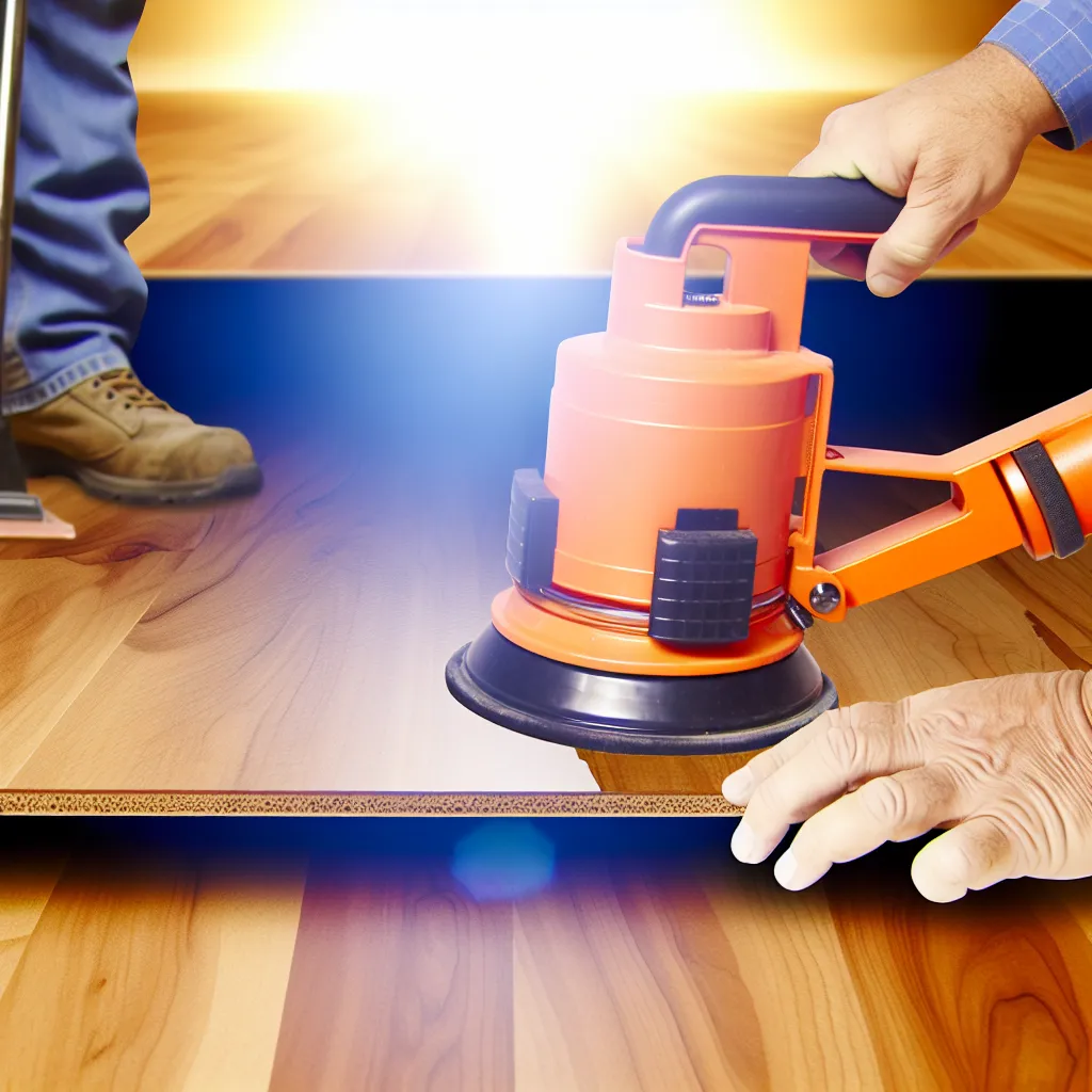 Faragasztó felvitele a laminált padló résébe javítás előtt