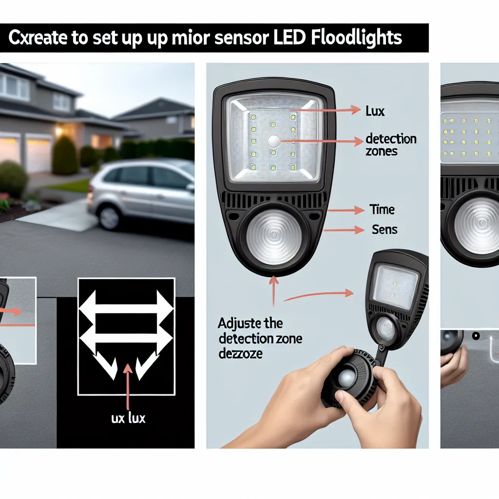 Férfi létrán állva állítja be a kültéri mozgásérzékelős reflektort szürkületben