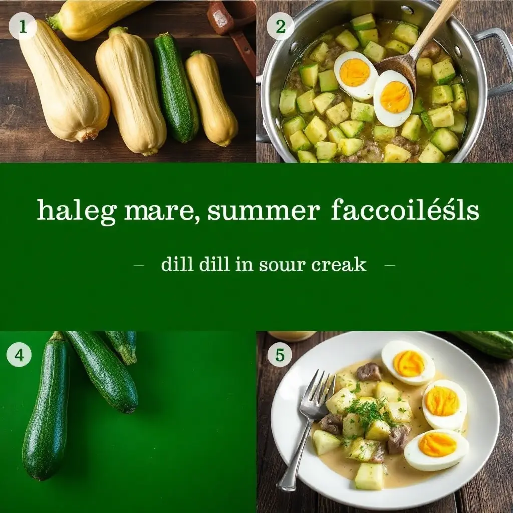 Friss spárgatök, kapor, tejföl és fűszerek a tökfőzelék alapanyagai