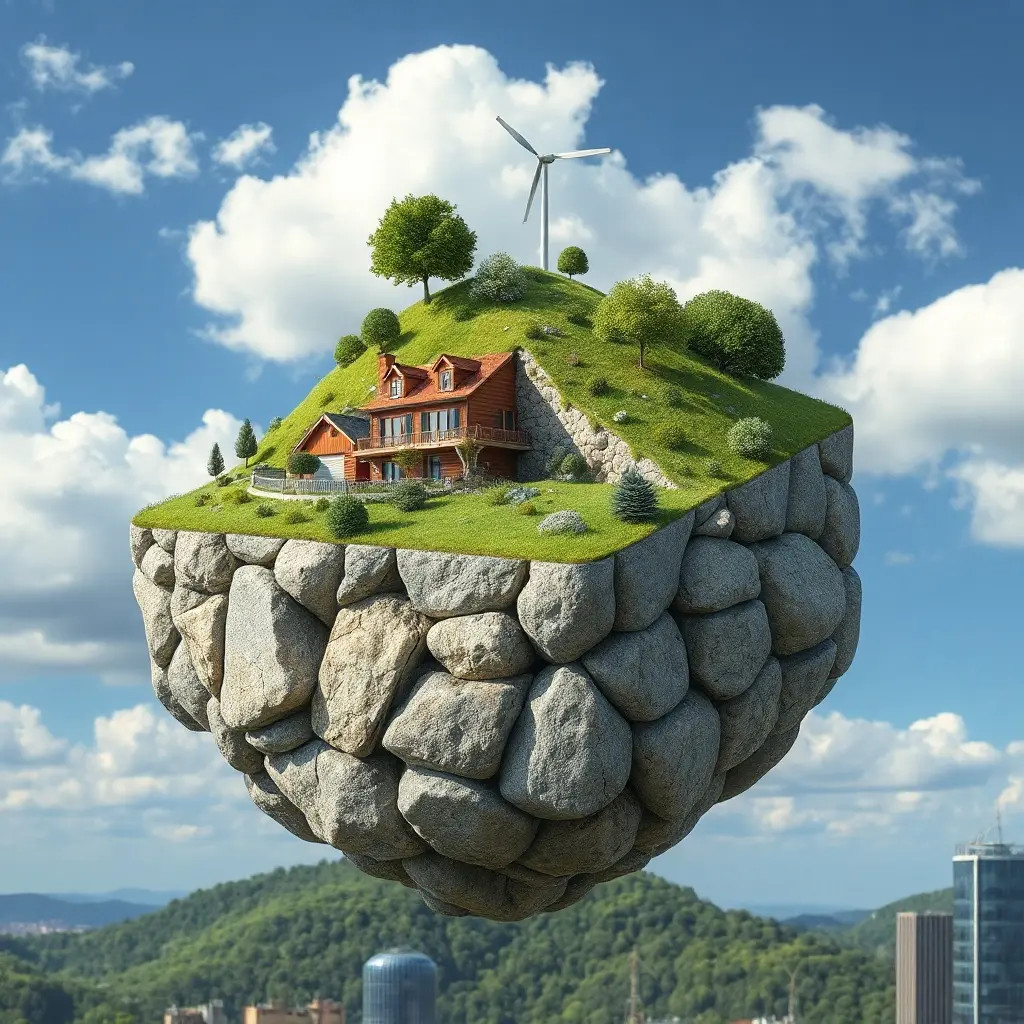 Geotermikus fűtési rendszer keresztmetszeti ábrája – vertikális szonda és hőszivattyú