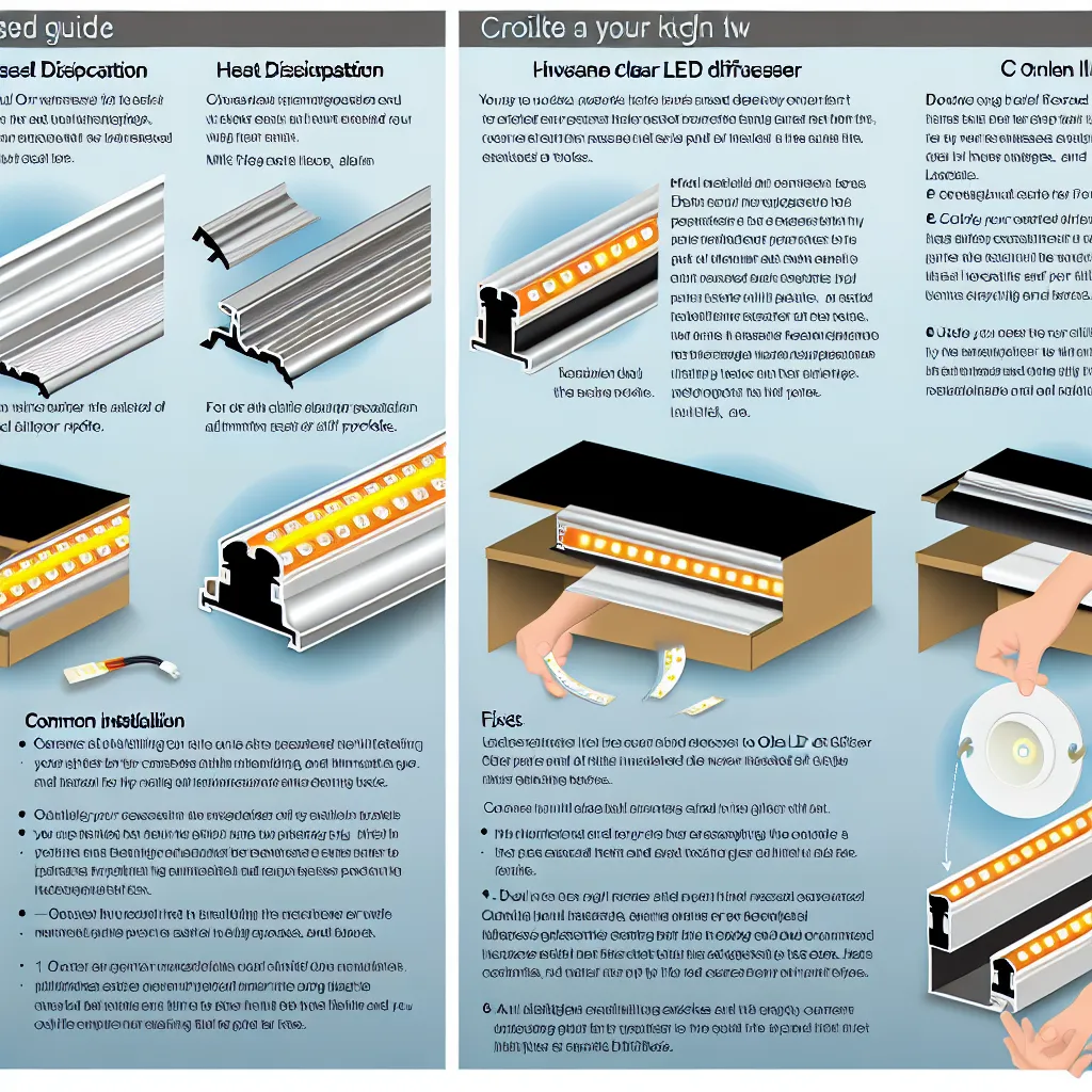 Gipszkartonba süllyeszthető LED profil beépítése metszeti ábrán