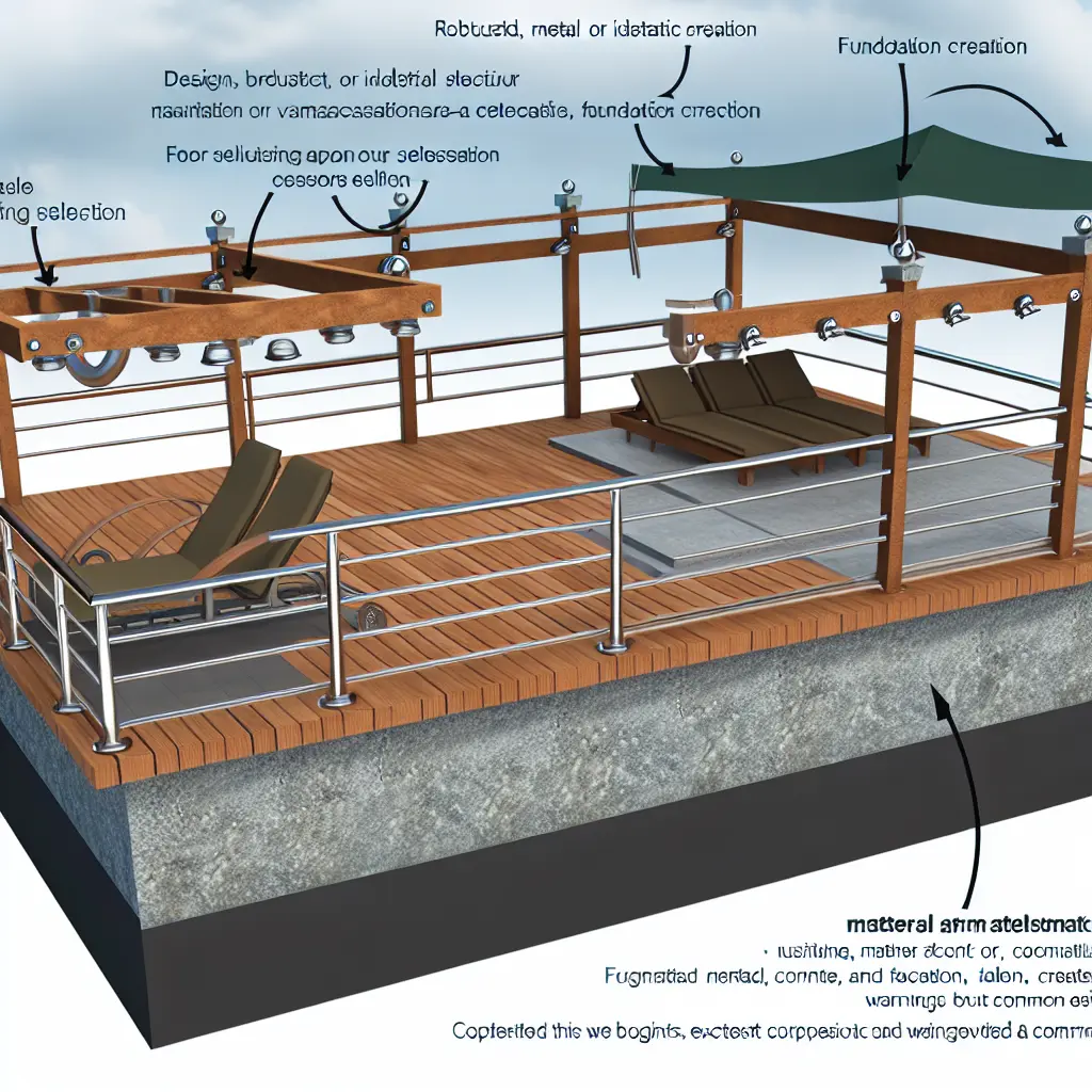 Gyönyörű, elkészült vasmacskaterasz tengerész és ipari elemekkel, robusztus designnal.