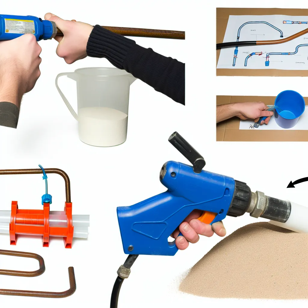 Hőlégfúvó használata PVC cső melegítésére műhelyben