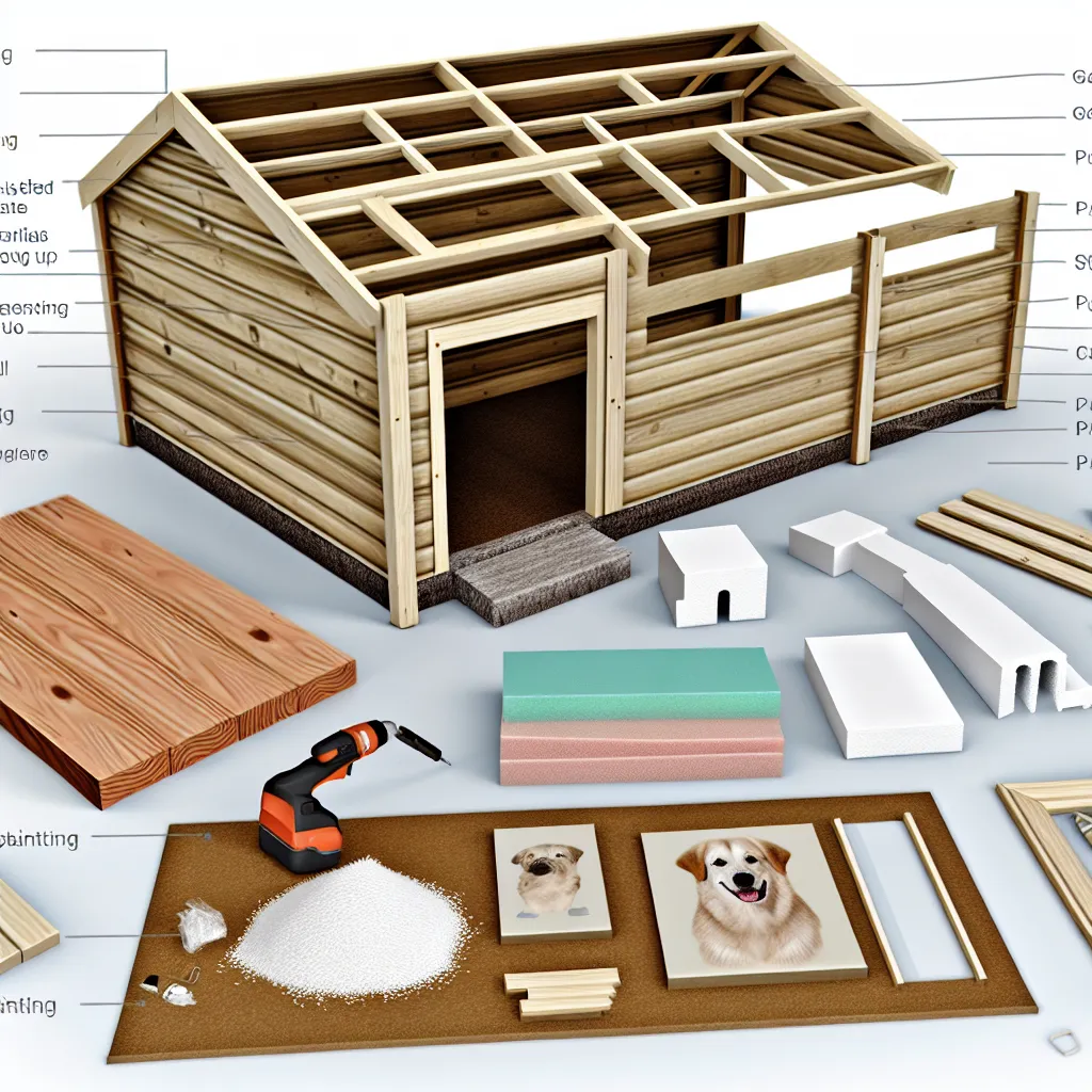 Kutyaól falszerkezetének keresztmetszete: belső burkolat, szigetelés, külső burkolat