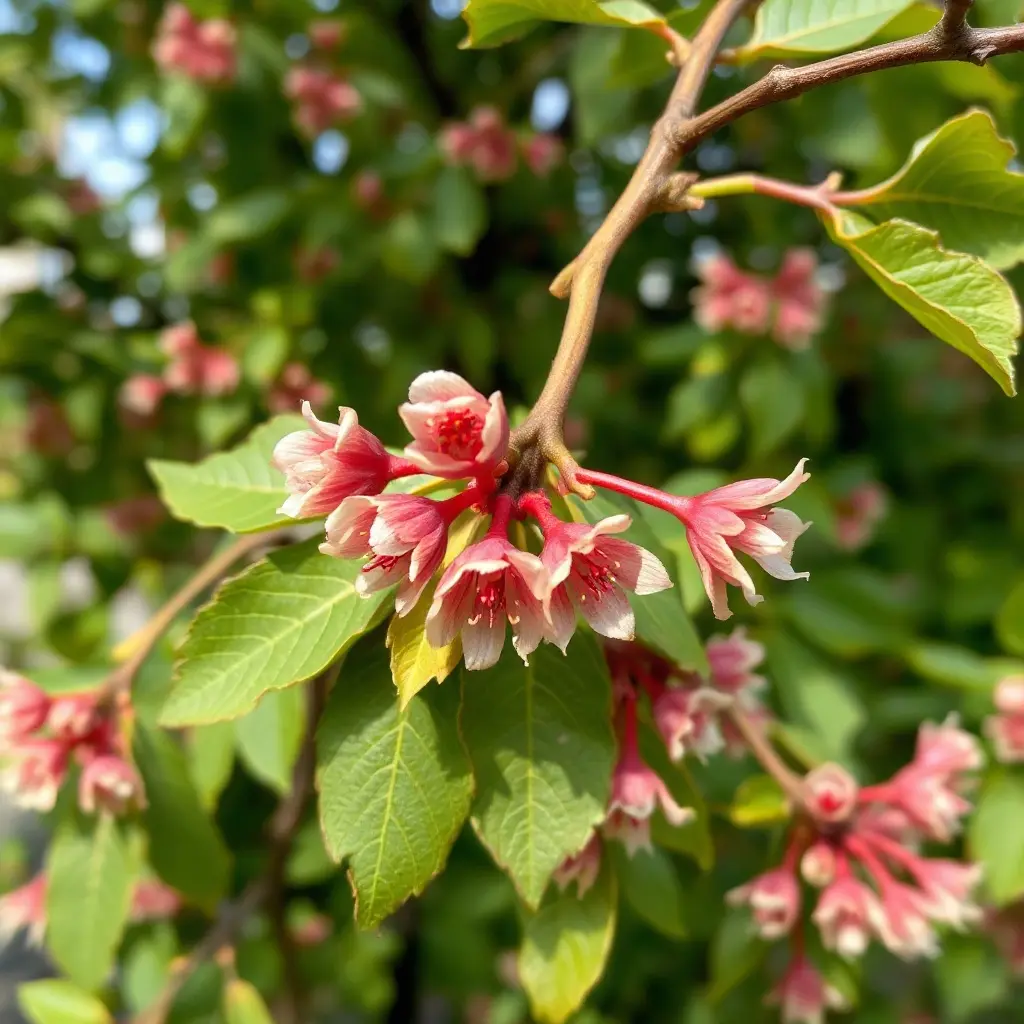Japán fűz (Salix integra Hakuro Nishiki) törzses formában kertben