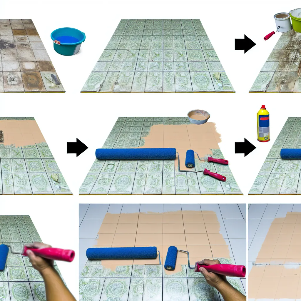 Előtte-utána kép: kopott barna járólapból modern szürke festett padló