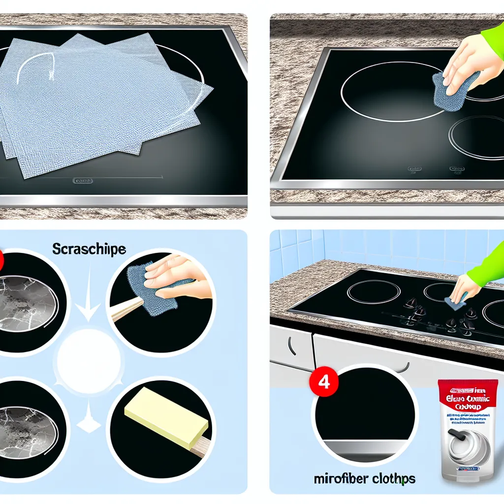 Karcos üvegkerámia főzőlap felületének közelképe