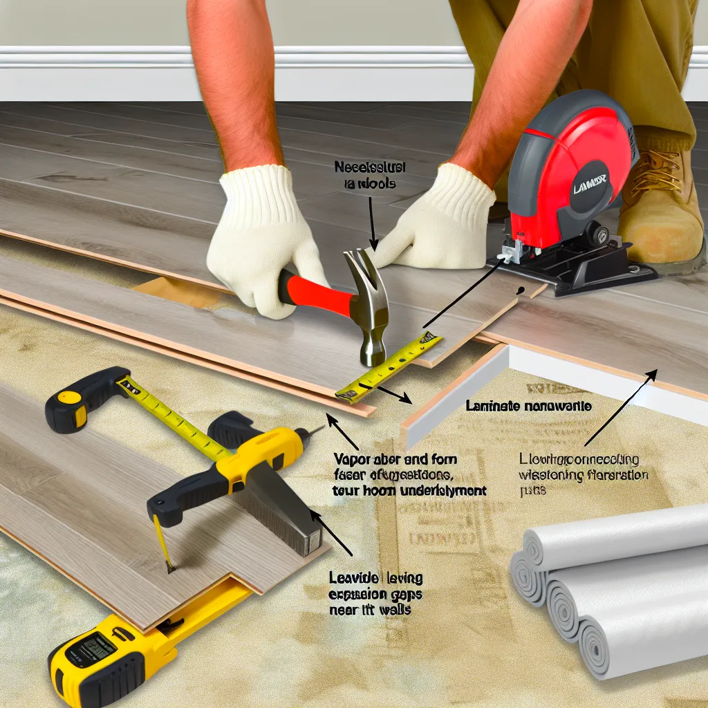 Laminált padló lerakásához szükséges szerszámok és anyagok