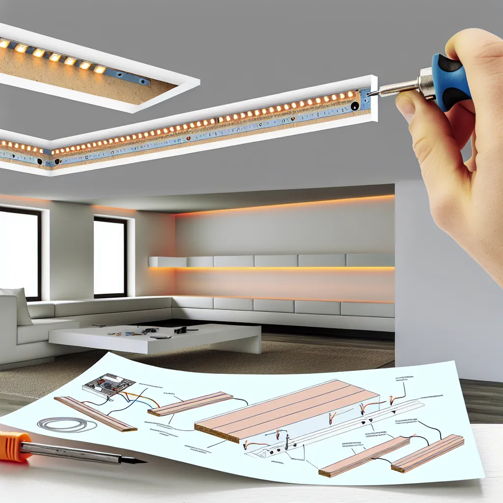 Gipszkarton rejtett világítás perem keresztmetszeti rajz és méretek