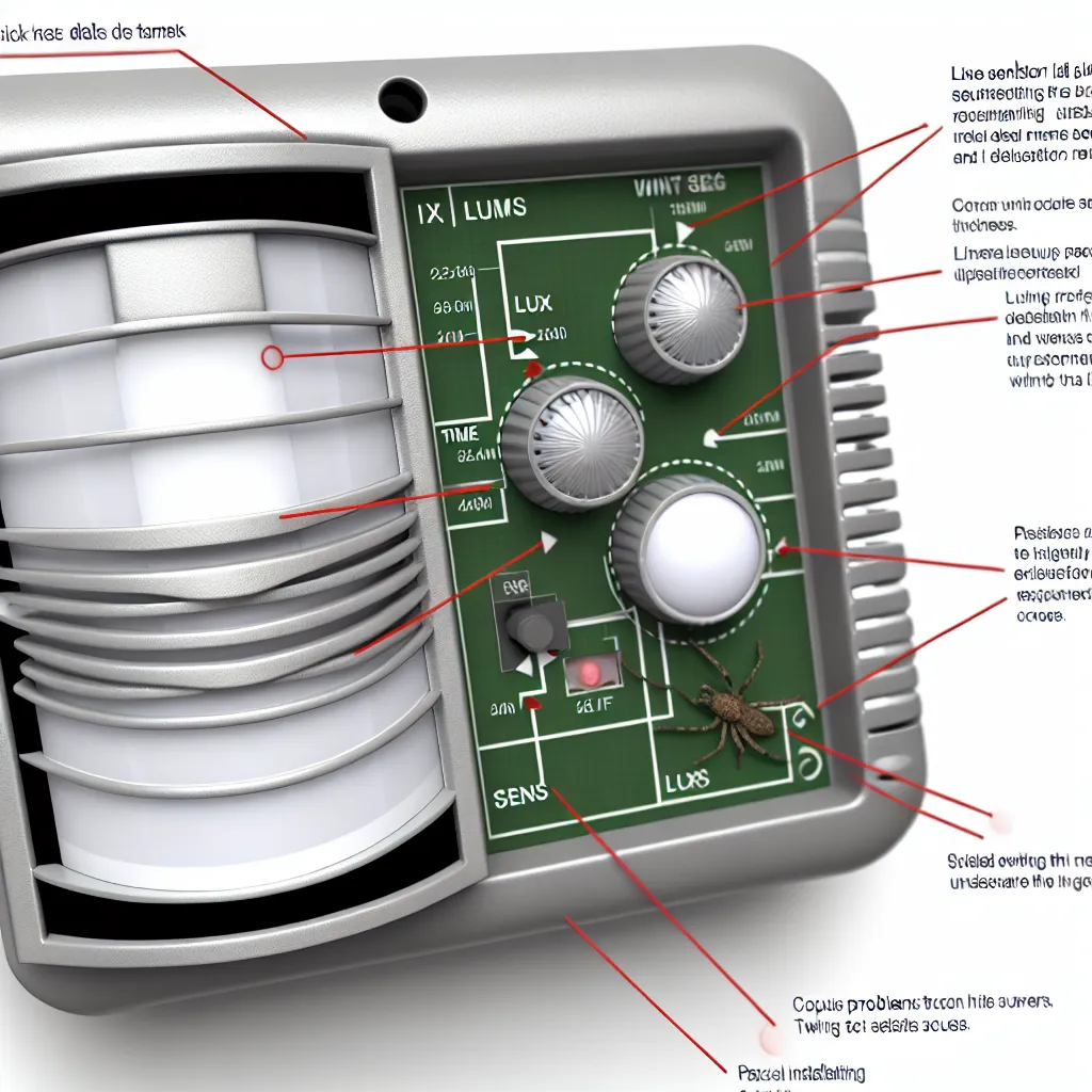 Lux Time és Sens tekerőgombok beállítása mozgásérzékelőn