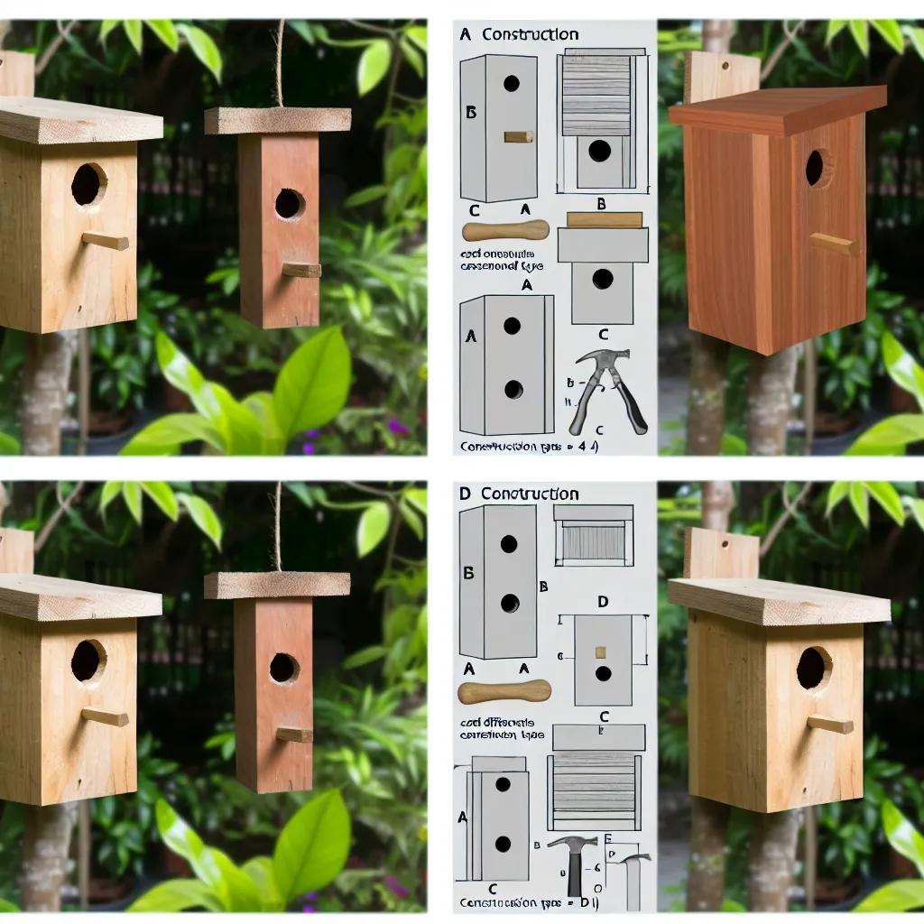 Madárodú típusok és röpnyílás méretek összehasonlító ábrája: A, B, C és D típus