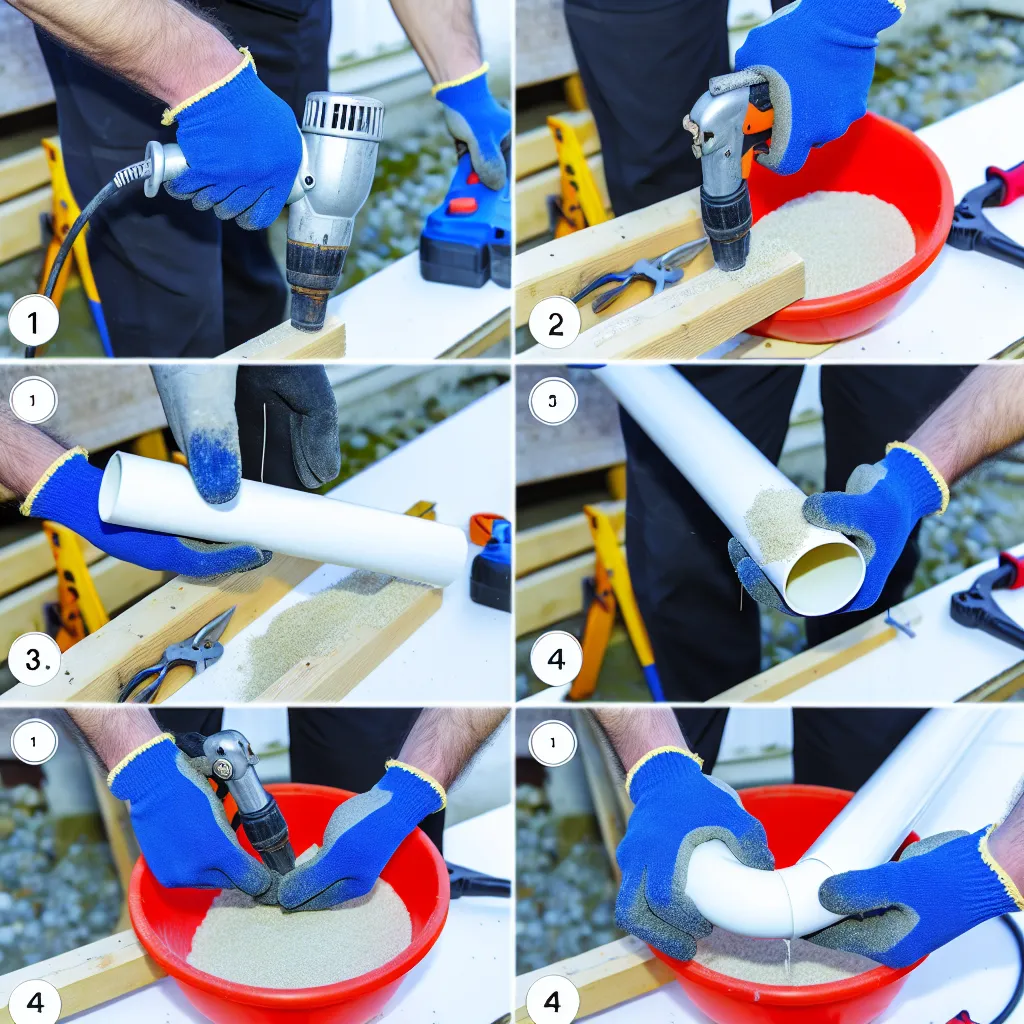 Műanyag cső feltöltése homokkal a rogyásmentes hajlításhoz