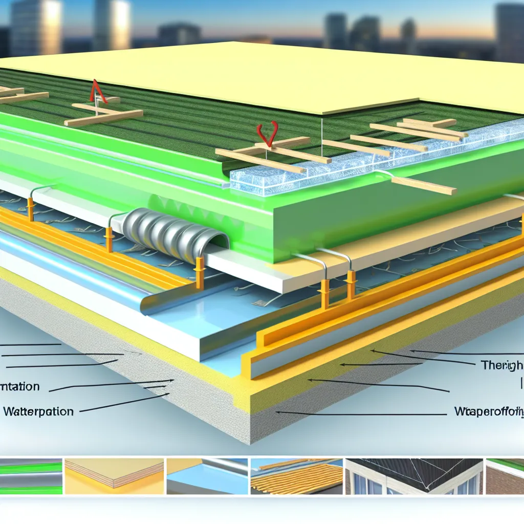 Modern lapostető rétegrend 3D keresztmetszete