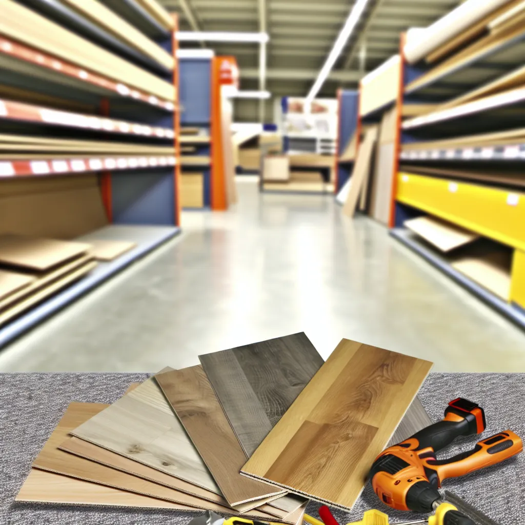 Modern parketta depó belső tere széles padlóválasztékkal