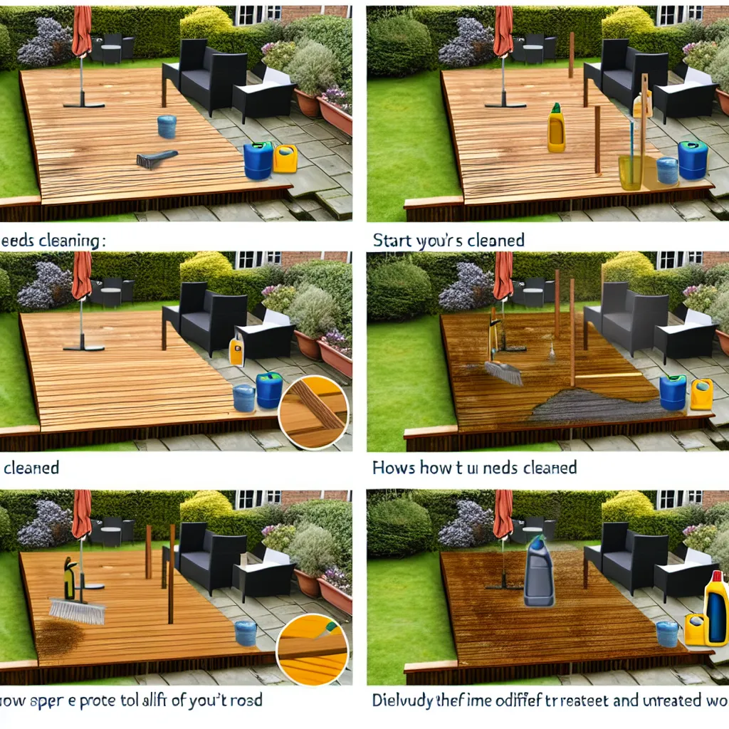 Mycie tarasu myjką ciśnieniową przed olejowaniem