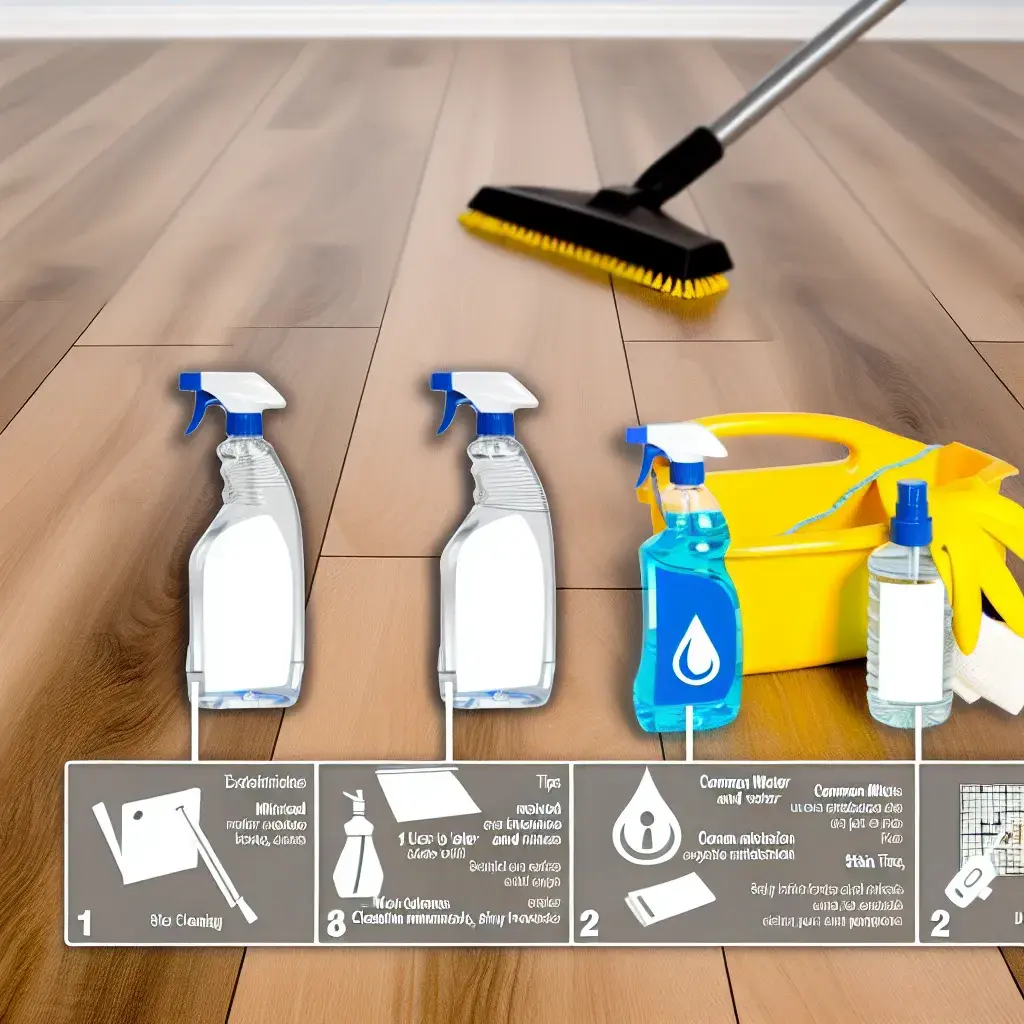 Nő porszívózza a laminált padlót puha parkettafejjel, kiemelve a száraz tisztítás fontosságát és a por eltávolítását a karcolások elkerülése érdekében.