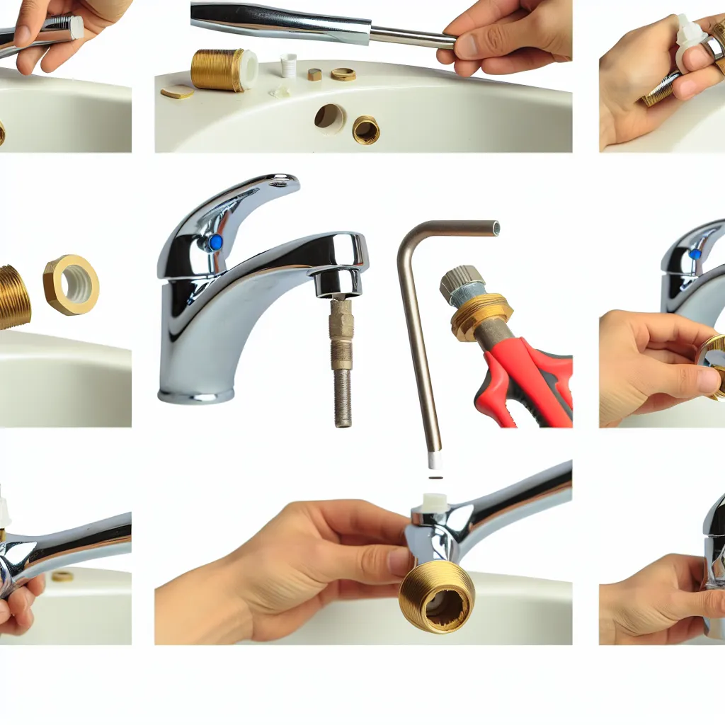 Odkręcanie śruby imbusowej w uchwycie baterii kuchennej