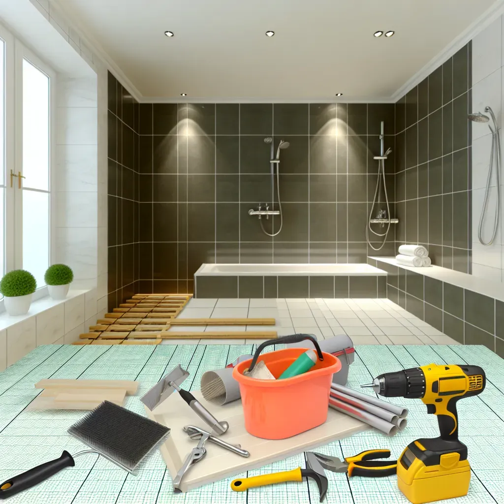 Profi burkoló munka közben lézeres szintezővel és nagyméretű lapokkal