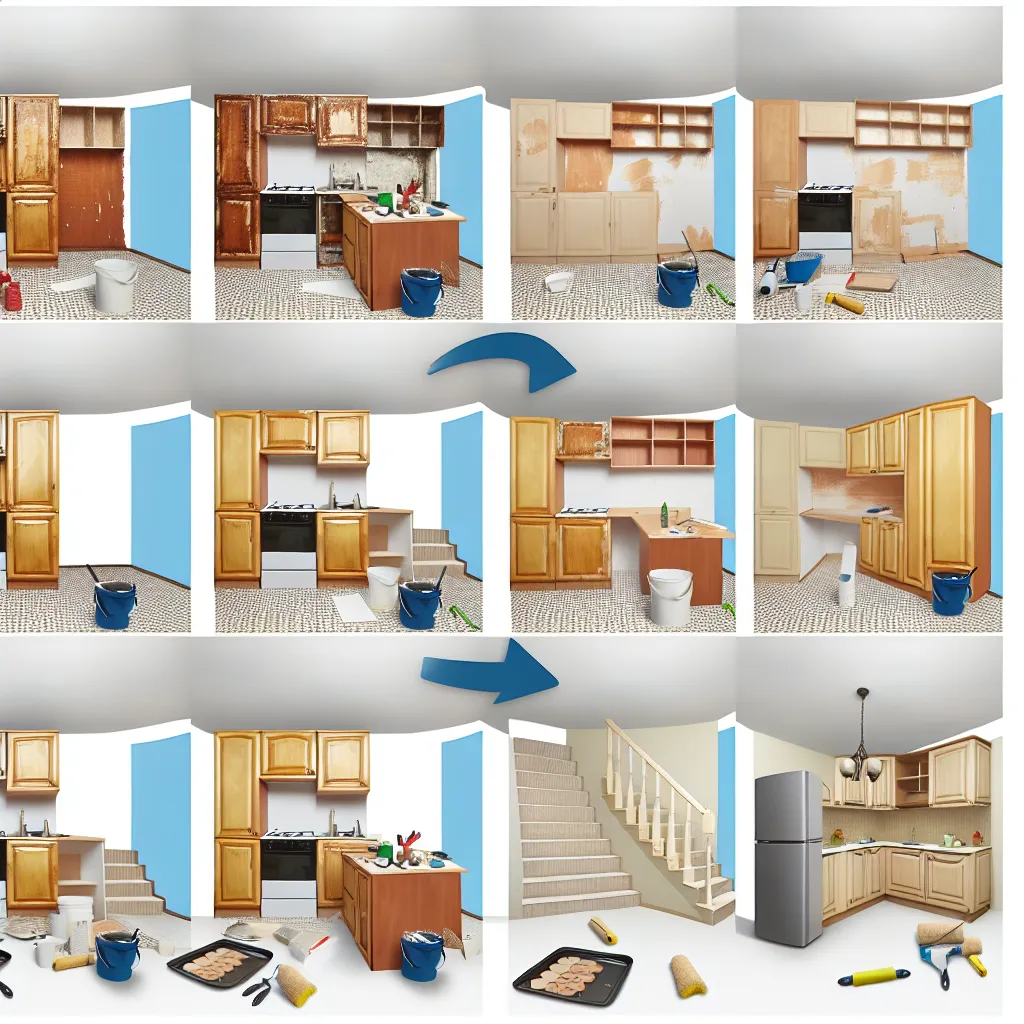 Régi konyhaszekrény felújítva: Előtte-utána átalakulás sötétkék színben, arany fogantyúkkal