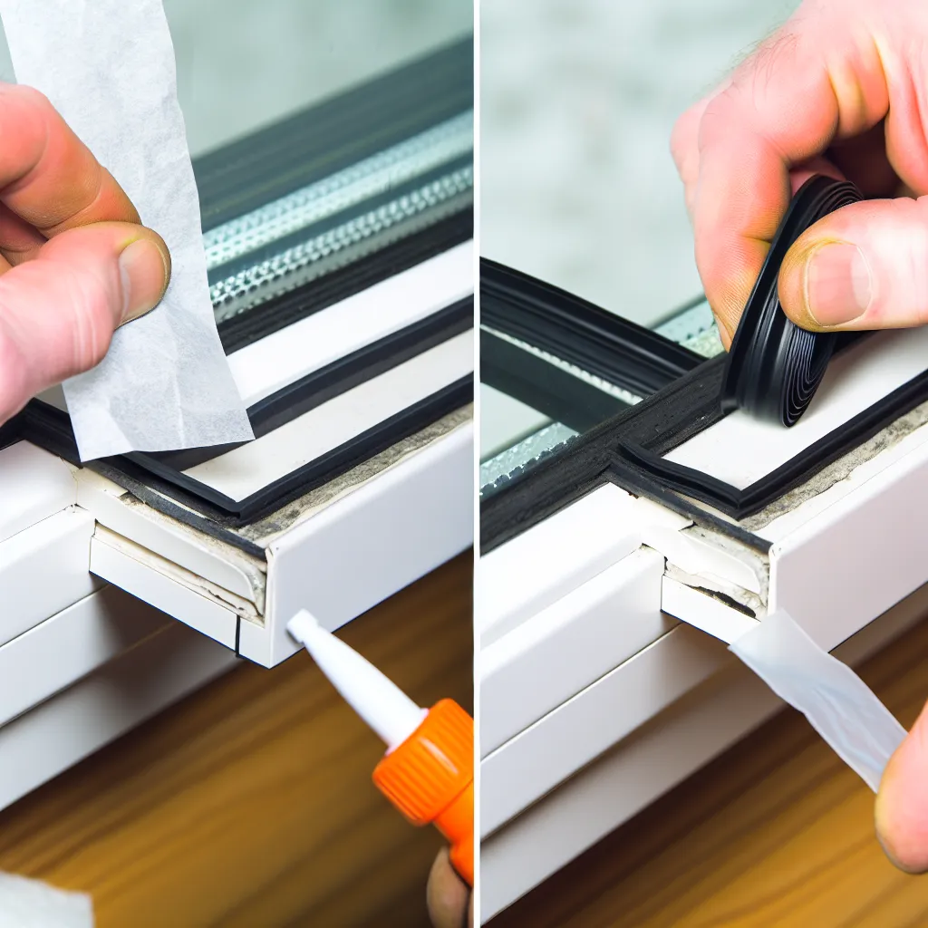 Régi repedezett és új EPDM ablakgumi összehasonlítása közelről