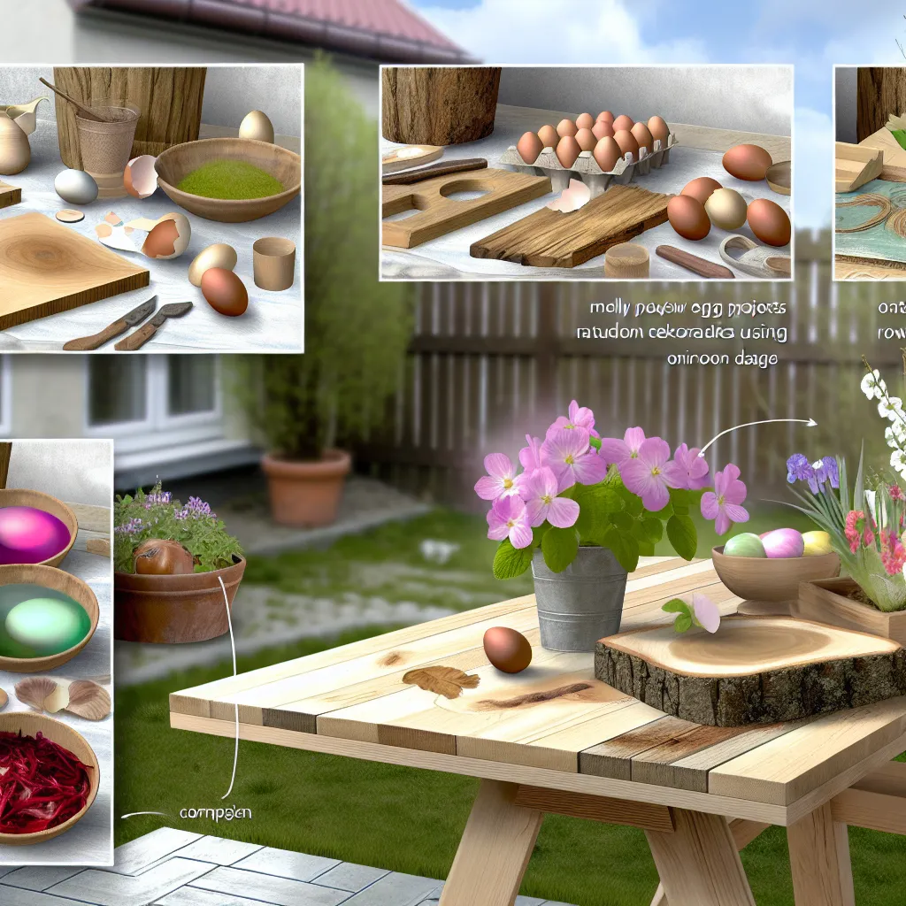 Rusztikus DIY húsvéti asztaldísz fából és tavaszi virágokból