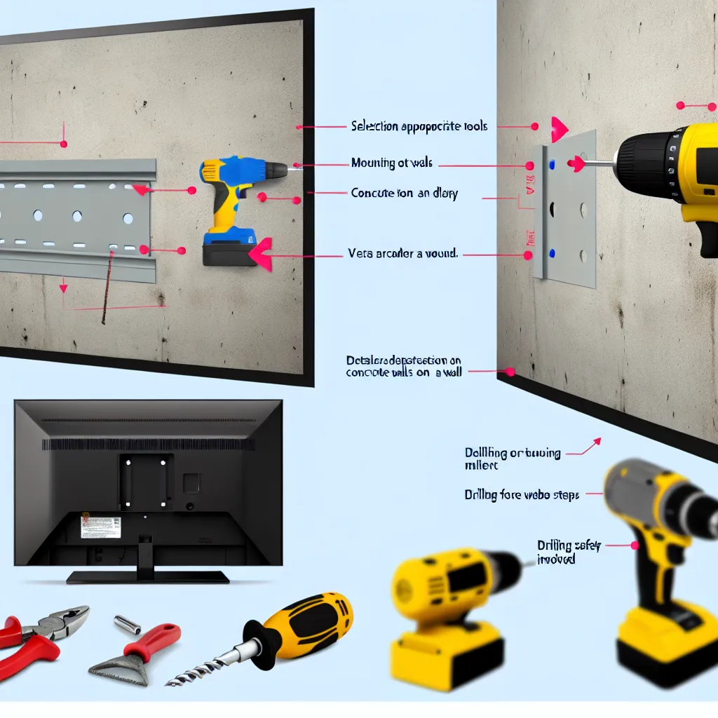 Sprawdzanie ściany detektorem przewodów przed wierceniem pod uchwyt TV