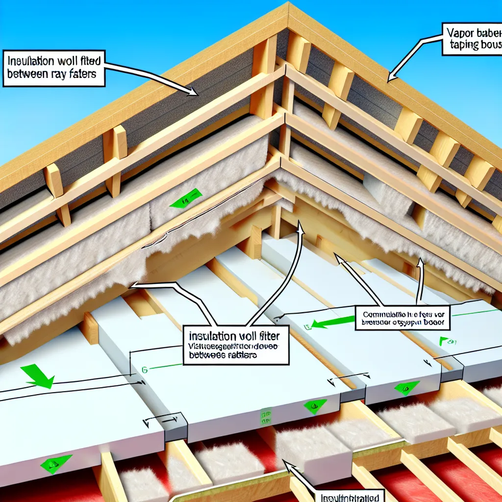 Tetőtér szigetelés rétegrend ábra keresztmetszettel
