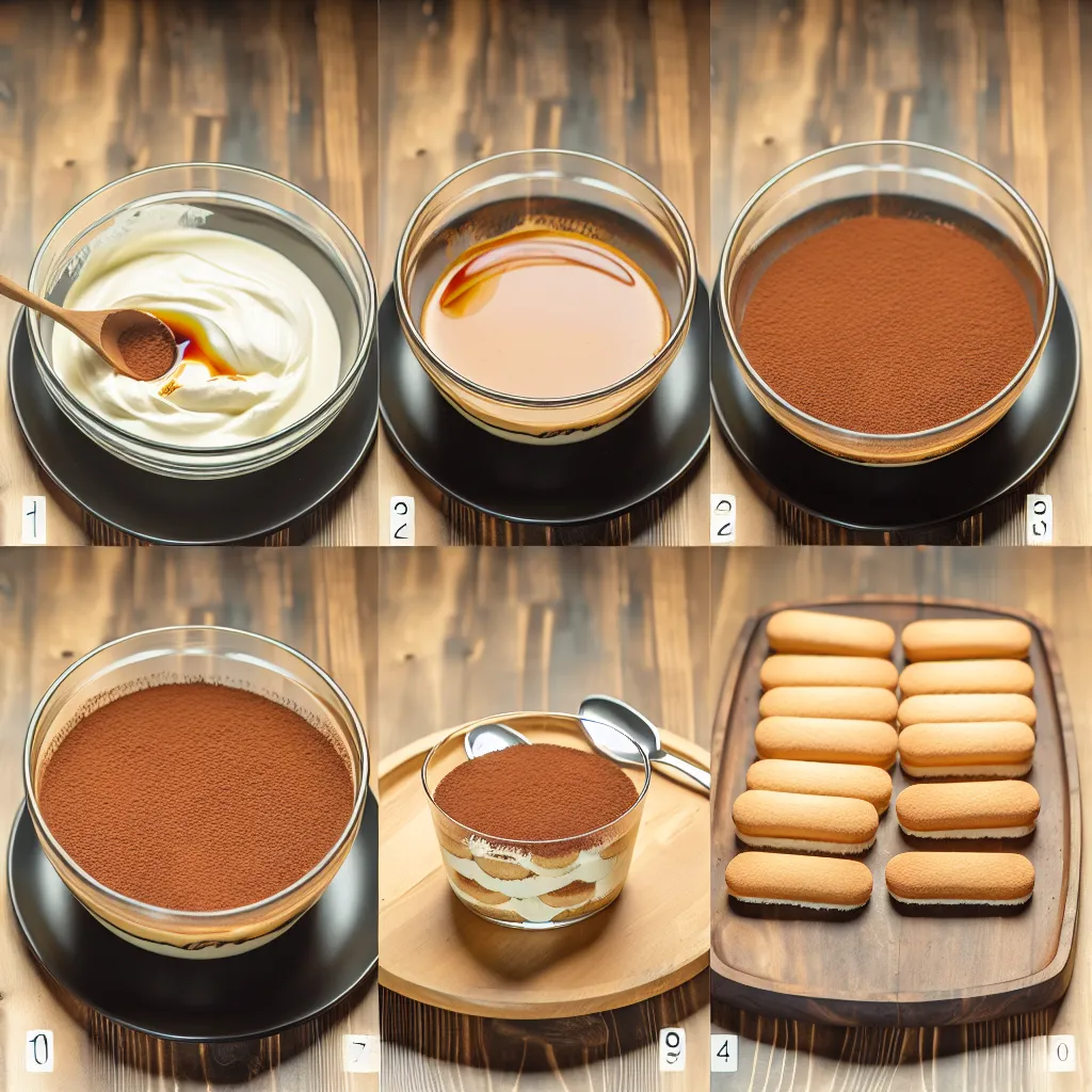 Tökéletesen rétegzett eredeti olasz tiramisu szelet tányéron, kakaóporral megszórva