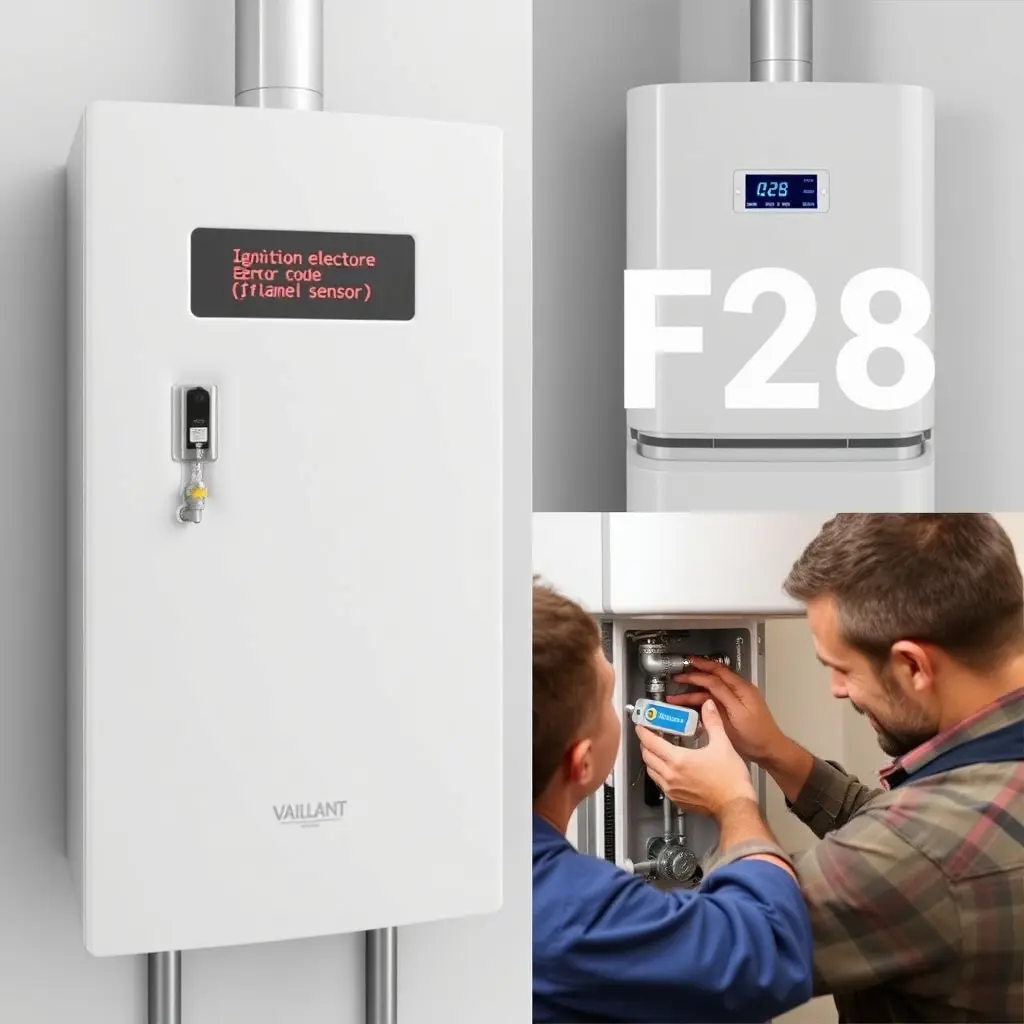 Vaillant kazán F28 hibakód a kijelzőn – gyújtási hiba jelzés