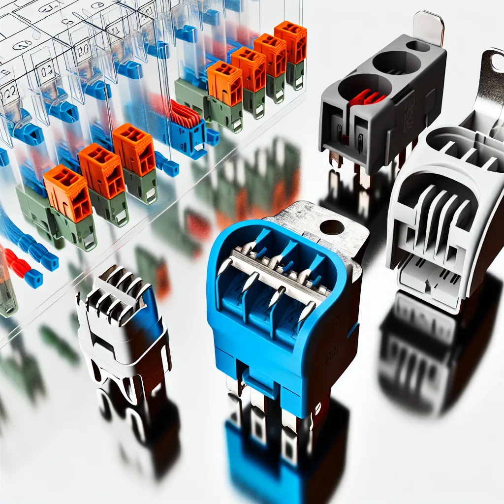 Wago vezetékösszekötők és hagyományos sorkapcsok összehasonlítása egy villanyszerelő asztalán